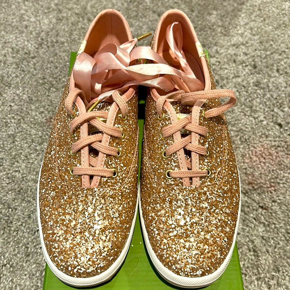 Kate Spade Keds. Rose Gold Glitter! New in box